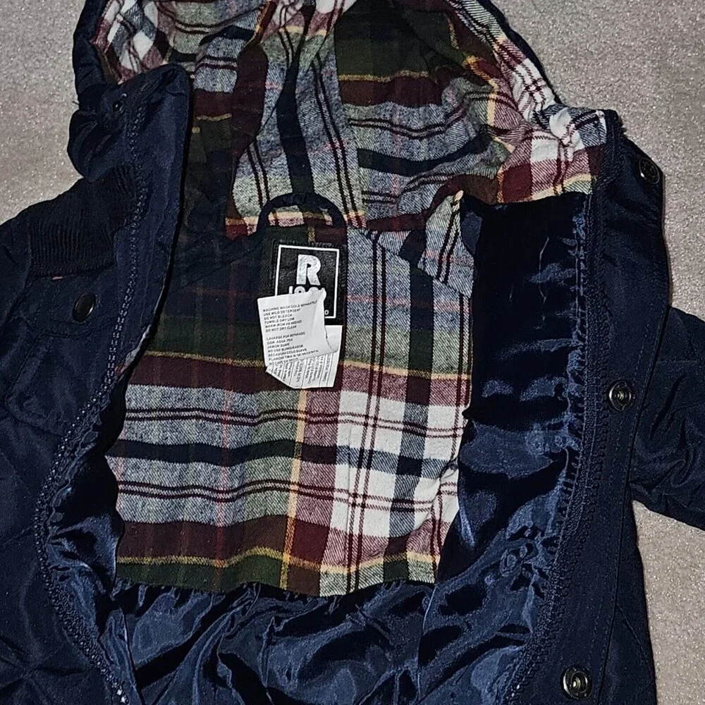 NWT Rothschild Quilted Pram Navy Blue Snowsuit Hooded Lined Baby 3-6 Months